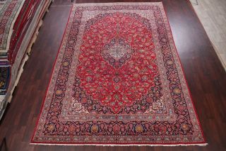 4th JULY DEAL Vintage Traditional RED Oriental Area Rug Hand - Knotted WOOL 9x14 3