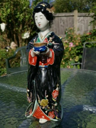 Antique Japanese Kutani Imari Meiji Porcelain Geisha Figure 30,  5cm 12 "
