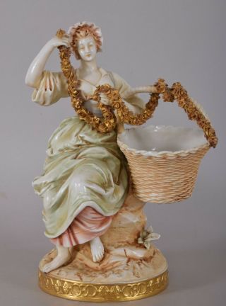 Gotha Porcelain Figural Sweetmeat Dish Wreath Nicolas Lancret 18th Century
