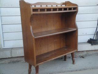 Vtg Midcentury Small Display Cabinet Bookcase Stand H - 34 "
