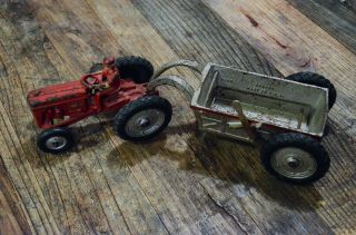 Vintage Arcade Cast Iron Tractor & Dump Wagon Trailer 7300 Toy