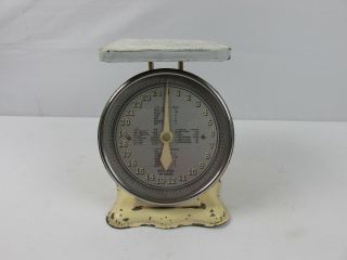 Antique American Family Food Metal Scale 25 Lbs Chicago Kitchen Countertop Old