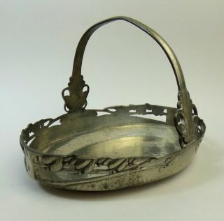 Liberty & Co English Pewter 0359 Archibald Knox Design Basket C.  1905