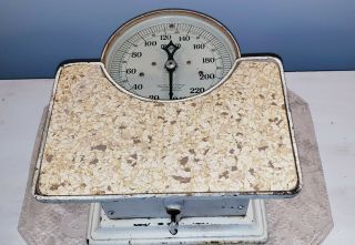 Vtg Jacob ' s Brothers DETECTO Jr MEDICAL SCALE 250LB Stand On Weight 1917 White 11