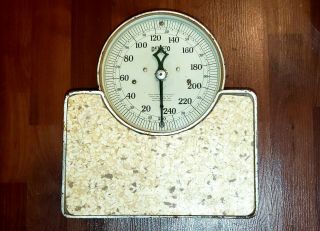 Vtg Jacob ' s Brothers DETECTO Jr MEDICAL SCALE 250LB Stand On Weight 1917 White 2