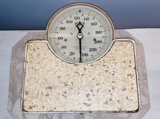 Vtg Jacob ' s Brothers DETECTO Jr MEDICAL SCALE 250LB Stand On Weight 1917 White 5