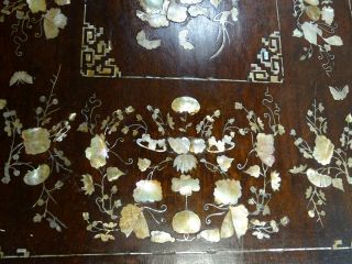 Fine Antique Chinese Mother - of - Pearl inlaid Tray 6