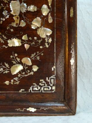 Fine Antique Chinese Mother - of - Pearl inlaid Tray 7