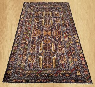 Authentic Hand Knotted Afghan Balouch Wool Area Rug 6 X 4 Ft (345)