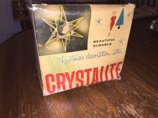 Vintage MCM 1962 Crystalite Star Lucite Lighted Christmas Tree Topper 8