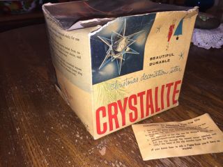 Vintage MCM 1962 Crystalite Star Lucite Lighted Christmas Tree Topper 9