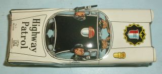 Vintage Tin Litho Highway Patrol Car Friction w/ Shooting Action 4