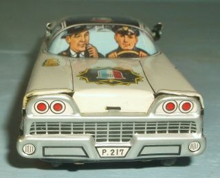 Vintage Tin Litho Highway Patrol Car Friction w/ Shooting Action 5