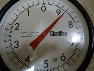 Vintage Chatillon 20lbs Hanging Scale W/ Scoop Pan 3