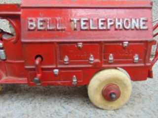 VINTAGE HUBLEY CAST IRON BELL TELEPHONE TRUCK 10