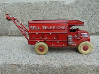 Vintage Hubley Cast Iron Bell Telephone Truck