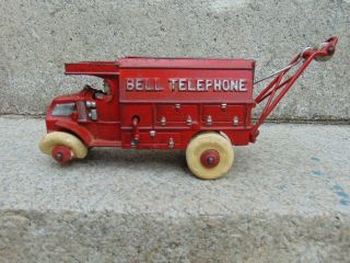 VINTAGE HUBLEY CAST IRON BELL TELEPHONE TRUCK 2