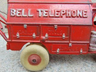 VINTAGE HUBLEY CAST IRON BELL TELEPHONE TRUCK 8