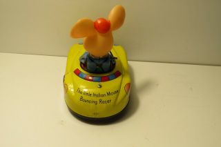 VTG Metal Wind Up Toy Topo Gigio The Italian Mouse Tin Bumper Car RARE 3