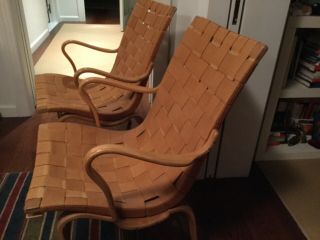 Signed,  Vintage,  Midcentury,  Woven Bruno Mathsson Eva Chairs
