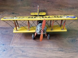Vintsge Toyo - Sekison Tin Toy Airplane Bi - Plae Yellow Mimi 27447 Steel Bo - 311