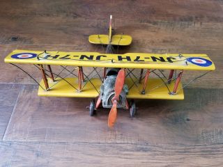 VINTSGE TOYO - SEKISON Tin Toy AIRPLANE BI - PLAE YELLOW MIMI 27447 STEEL BO - 311 3