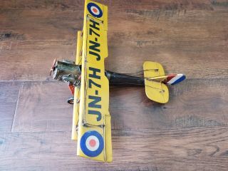 VINTSGE TOYO - SEKISON Tin Toy AIRPLANE BI - PLAE YELLOW MIMI 27447 STEEL BO - 311 4