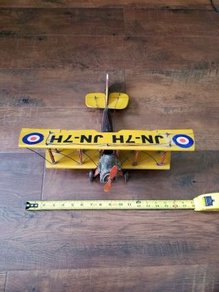 VINTSGE TOYO - SEKISON Tin Toy AIRPLANE BI - PLAE YELLOW MIMI 27447 STEEL BO - 311 6