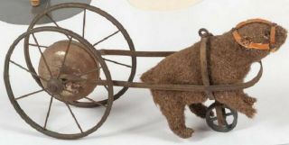 1895 German Mohair Bear Chime Bell Pull Toy