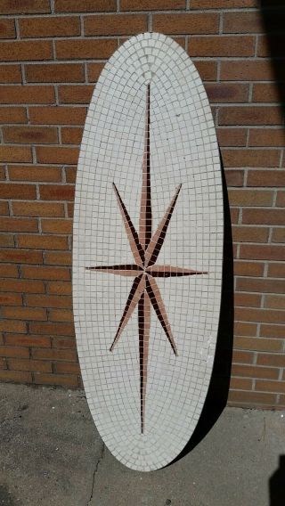 Mid Century Modern Mosaic Surfboard Coffee Table