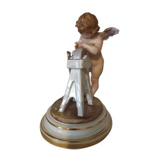 19 Ce.  Meissen Porcelain Figurine of Cupid Sharpening Arrow - マイセン - M145 4