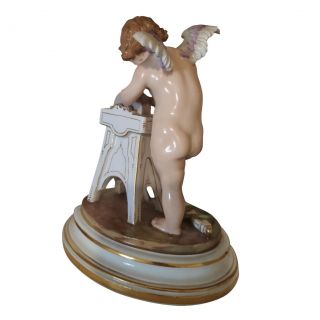 19 Ce.  Meissen Porcelain Figurine of Cupid Sharpening Arrow - マイセン - M145 8