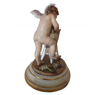 19 Ce.  Meissen Porcelain Figurine of Cupid Sharpening Arrow - マイセン - M145 9