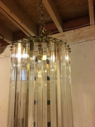 Mid - Century/Modern Lucite Ribbon Chandelier Light Fixture 47 