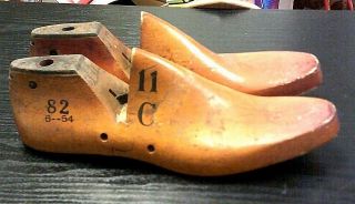 Vintage Wooden Shoe Last Size 11 C Antique Factory Marked J.  V.  1954