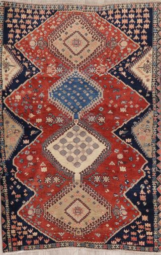 Antique Geometric South - West Tribal Abadeh Oriental Area Rug Hand - Made 4 