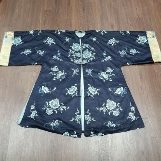 Chinese Antique Silk Embroidered Lady Robe