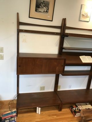 (3) Mid Century Modern Walnut Freestanding Wall Unit Herman Miller Nelson Cado 2