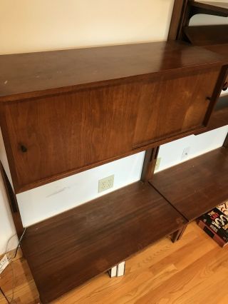 (3) Mid Century Modern Walnut Freestanding Wall Unit Herman Miller Nelson Cado 3