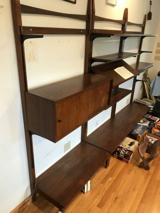 (3) Mid Century Modern Walnut Freestanding Wall Unit Herman Miller Nelson Cado 4