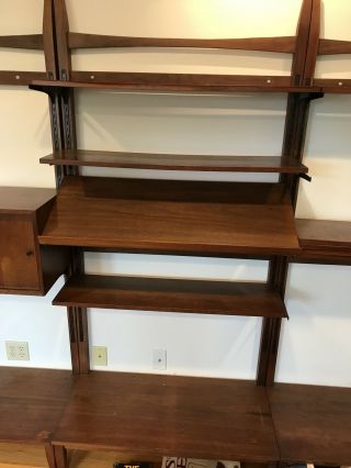 (3) Mid Century Modern Walnut Freestanding Wall Unit Herman Miller Nelson Cado 8