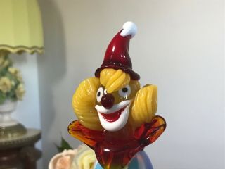 Vintage Murano Art Glass Clown Figurine with Label - Handmade - Signed 4