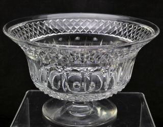 Large Antique Blown & Cut Flared Flint Glass Footed 10 Inch Bowl 1840 3