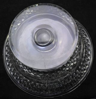 Large Antique Blown & Cut Flared Flint Glass Footed 10 Inch Bowl 1840 6