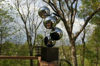 MID CENTURY MODERN CHROME EYEBALL MOLECULE TABLE LAMP by ROBERT SONNEMAN 3