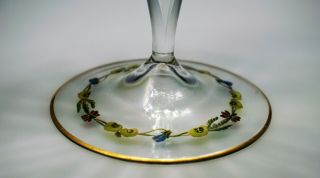 Incredible Austrian Enameled Wine Stem Myers Neff Theresienthal Glass - C 3