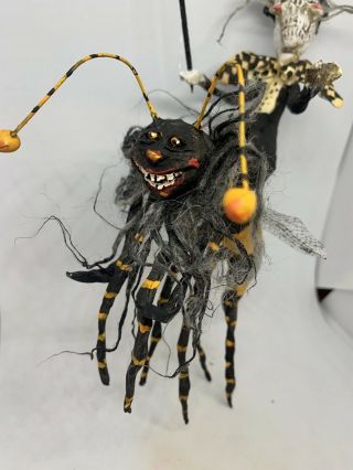 HANDSCULPTED PRIMITIVE CREEPY DECKED OUT SKELLY RIDING HAPPY HORNET BUZZ BUZZ 6