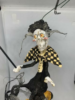 HANDSCULPTED PRIMITIVE CREEPY DECKED OUT SKELLY RIDING HAPPY HORNET BUZZ BUZZ 7