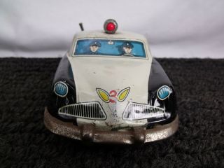 Marusan 1953 STUDEBAKER HARDTOP POLICE CAR Vintage Japan Tin Battery Operated 4