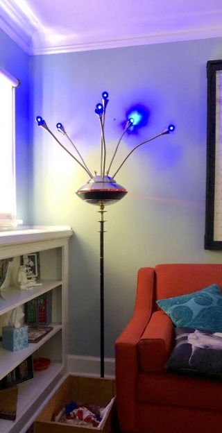 Art Deco Atomic Vintage Flying Saucer Floor Lamp